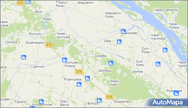 mapa Juliszew, Juliszew na mapie Targeo