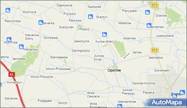 mapa Jurków Drugi, Jurków Drugi na mapie Targeo