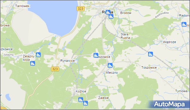 mapa Juszowice, Juszowice na mapie Targeo