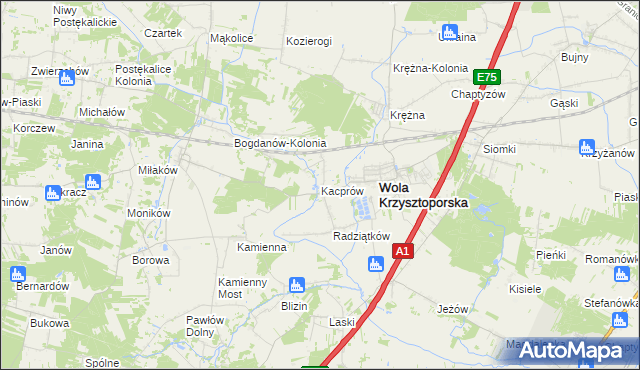 mapa Kacprów, Kacprów na mapie Targeo