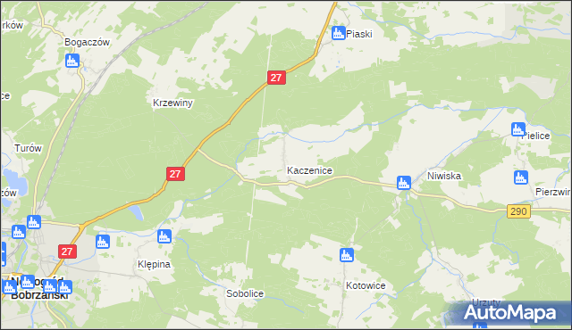 mapa Kaczenice, Kaczenice na mapie Targeo