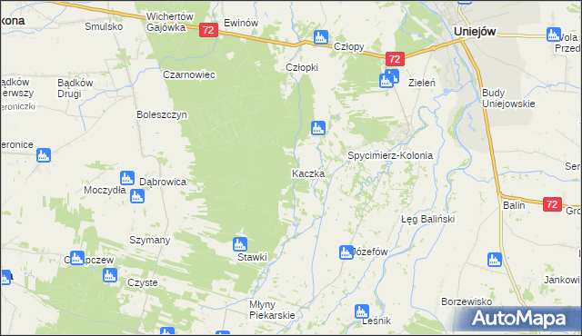 mapa Kaczka gmina Dobra, Kaczka gmina Dobra na mapie Targeo