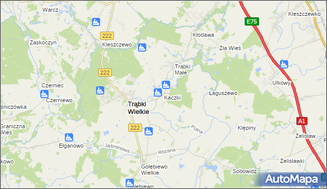 mapa Kaczki, Kaczki na mapie Targeo