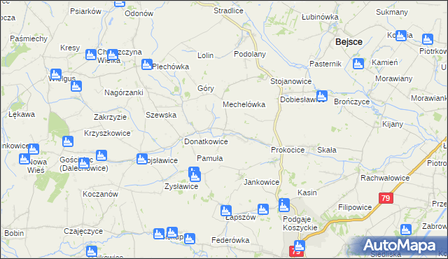 mapa Kaczkowice, Kaczkowice na mapie Targeo