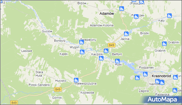 mapa Kaczórki, Kaczórki na mapie Targeo