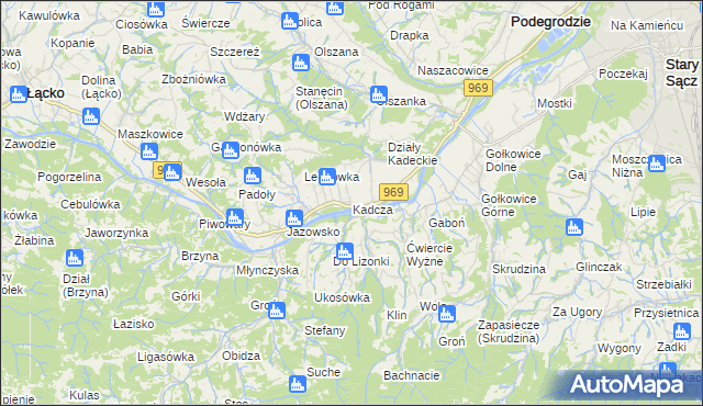 mapa Kadcza, Kadcza na mapie Targeo