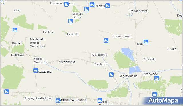 mapa Kadłubiska gmina Komarów-Osada, Kadłubiska gmina Komarów-Osada na mapie Targeo