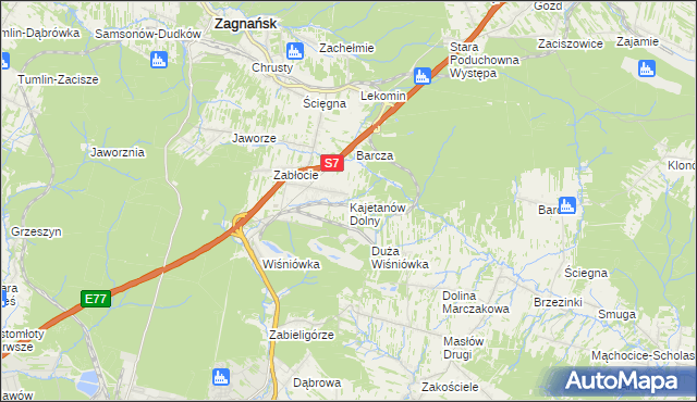 mapa Kajetanów Dolny, Kajetanów Dolny na mapie Targeo