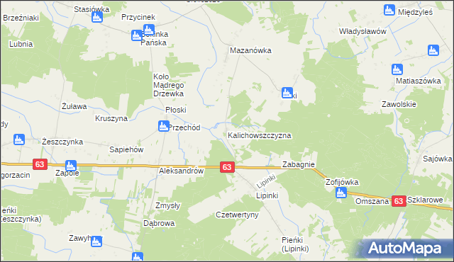 mapa Kalichowszczyzna, Kalichowszczyzna na mapie Targeo