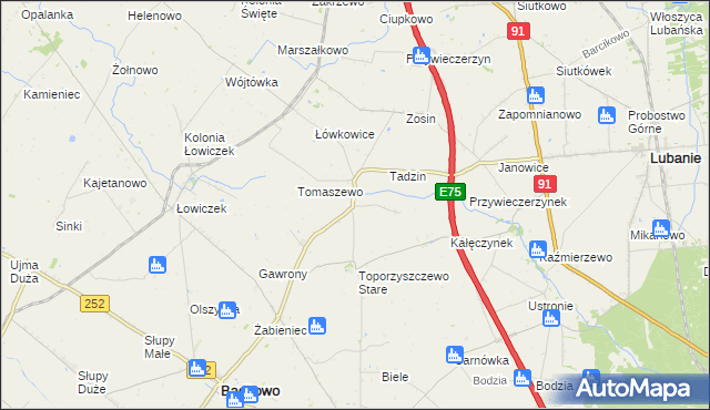 mapa Kalinowiec gmina Bądkowo, Kalinowiec gmina Bądkowo na mapie Targeo