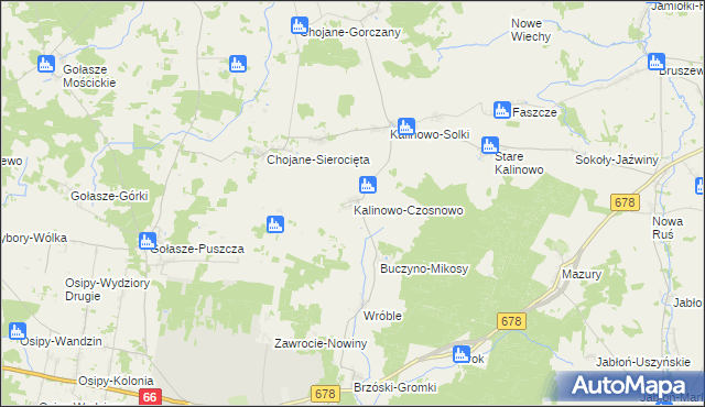 mapa Kalinowo-Czosnowo, Kalinowo-Czosnowo na mapie Targeo