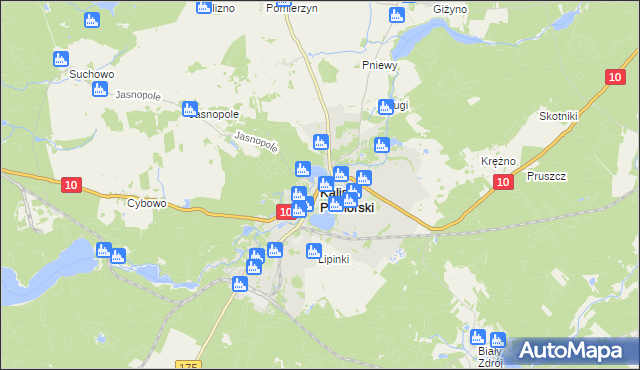 mapa Kalisz Pomorski, Kalisz Pomorski na mapie Targeo