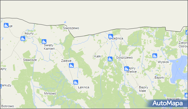 mapa Kałki gmina Srokowo, Kałki gmina Srokowo na mapie Targeo