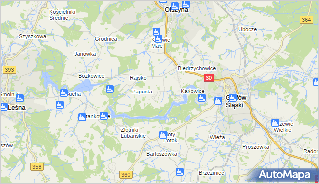 mapa Kałużna gmina Olszyna, Kałużna gmina Olszyna na mapie Targeo