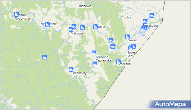 mapa Kalwaria Pacławska, Kalwaria Pacławska na mapie Targeo