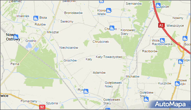 mapa Kały-Towarzystwo, Kały-Towarzystwo na mapie Targeo