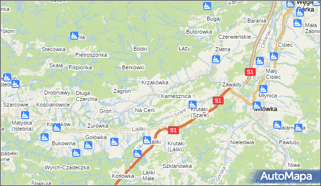 mapa Kamesznica, Kamesznica na mapie Targeo