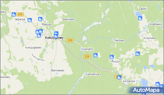 mapa Kamieńc, Kamieńc na mapie Targeo