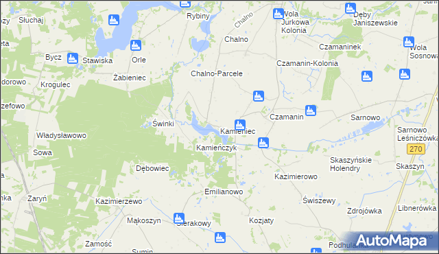 mapa Kamieniec gmina Topólka, Kamieniec gmina Topólka na mapie Targeo