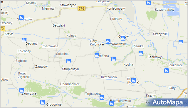 mapa Kamienna gmina Opatowiec, Kamienna gmina Opatowiec na mapie Targeo