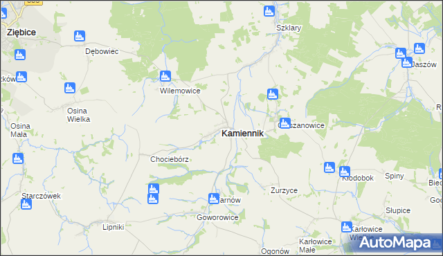 mapa Kamiennik powiat nyski, Kamiennik powiat nyski na mapie Targeo