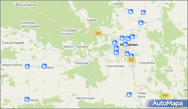 mapa Kamienny Bród, Kamienny Bród na mapie Targeo