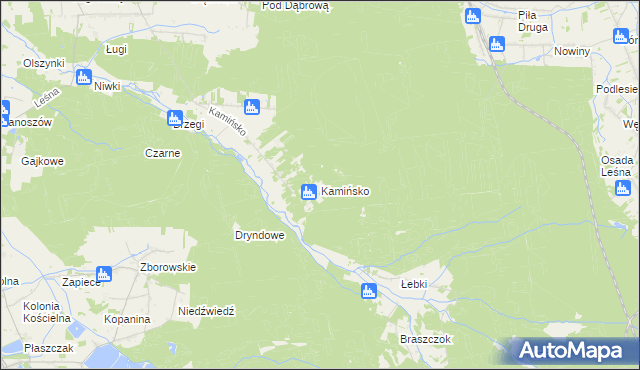 mapa Kamińsko gmina Przystajń, Kamińsko gmina Przystajń na mapie Targeo