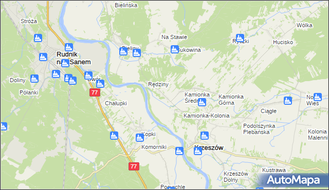 mapa Kamionka Dolna, Kamionka Dolna na mapie Targeo