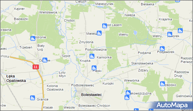 mapa Kamionka gmina Bolesławiec, Kamionka gmina Bolesławiec na mapie Targeo