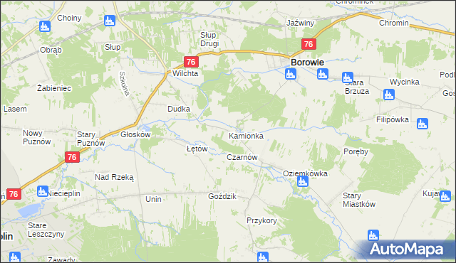 mapa Kamionka gmina Borowie, Kamionka gmina Borowie na mapie Targeo