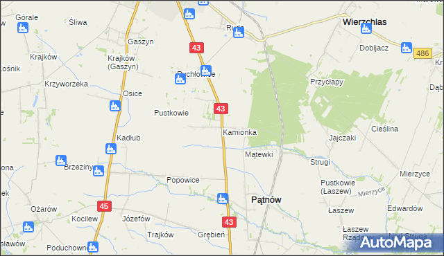 mapa Kamionka gmina Pątnów, Kamionka gmina Pątnów na mapie Targeo