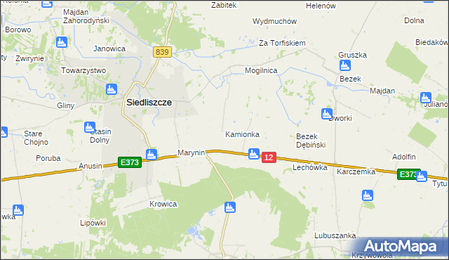 mapa Kamionka gmina Siedliszcze, Kamionka gmina Siedliszcze na mapie Targeo