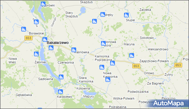 mapa Kamionka Poprzeczna, Kamionka Poprzeczna na mapie Targeo