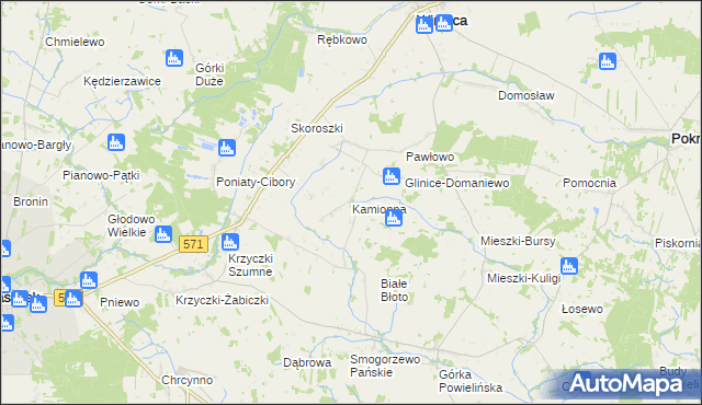 mapa Kamionna gmina Winnica, Kamionna gmina Winnica na mapie Targeo