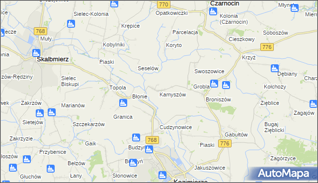 mapa Kamyszów, Kamyszów na mapie Targeo