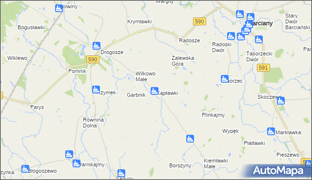 mapa Kąpławki, Kąpławki na mapie Targeo