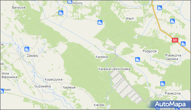 mapa Karaska, Karaska na mapie Targeo