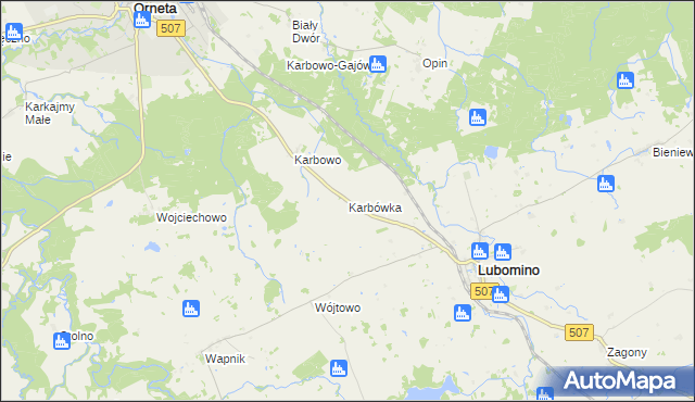 mapa Karbówka, Karbówka na mapie Targeo