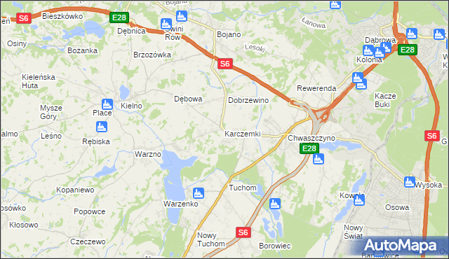 mapa Karczemki gmina Szemud, Karczemki gmina Szemud na mapie Targeo