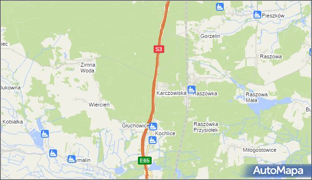 mapa Karczowiska, Karczowiska na mapie Targeo