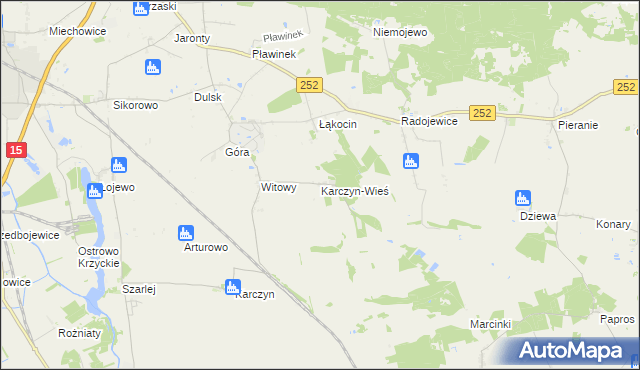 mapa Karczyn-Wieś, Karczyn-Wieś na mapie Targeo