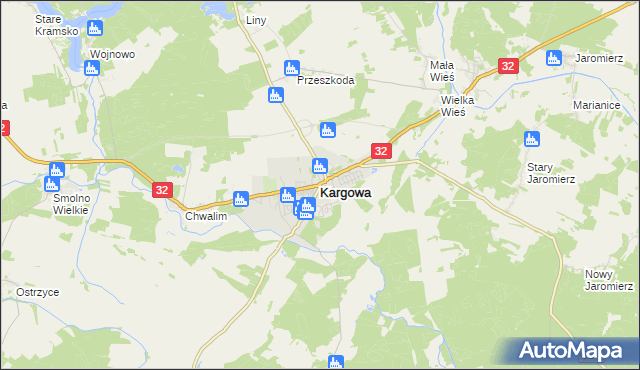 mapa Kargowa, Kargowa na mapie Targeo