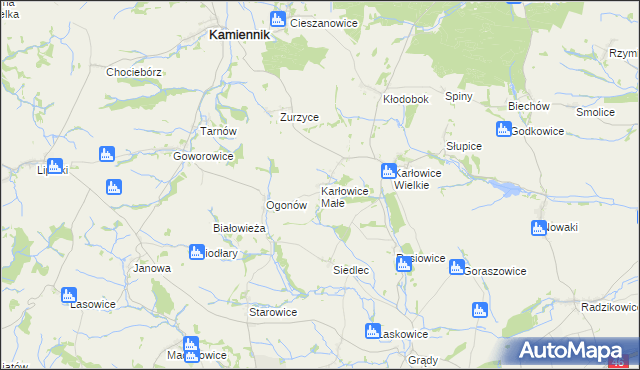 mapa Karłowice Małe, Karłowice Małe na mapie Targeo