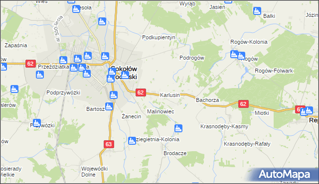 mapa Karlusin, Karlusin na mapie Targeo