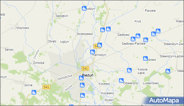 mapa Karniszyn, Karniszyn na mapie Targeo