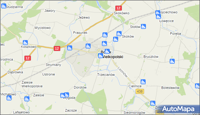 mapa Karolew gmina Borek Wielkopolski, Karolew gmina Borek Wielkopolski na mapie Targeo