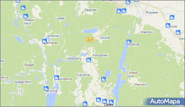 mapa Karszanek, Karszanek na mapie Targeo