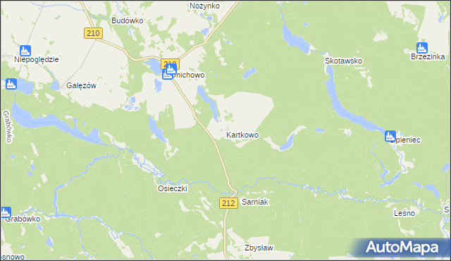 mapa Kartkowo, Kartkowo na mapie Targeo