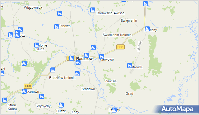 mapa Karwowo gmina Radziłów, Karwowo gmina Radziłów na mapie Targeo