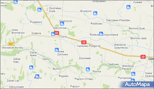 mapa Karwowo-Podgórne, Karwowo-Podgórne na mapie Targeo